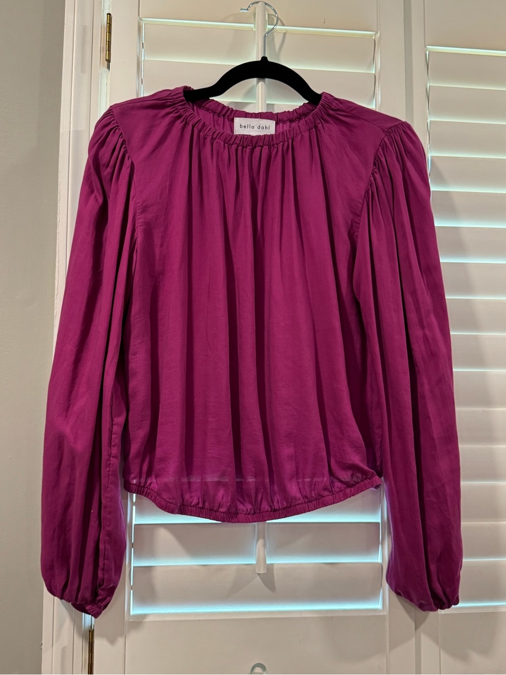 bella dahl size S Magenta Long-Sleeve Peasant Blouse